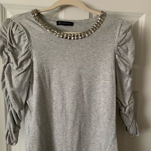 Embellished neck top